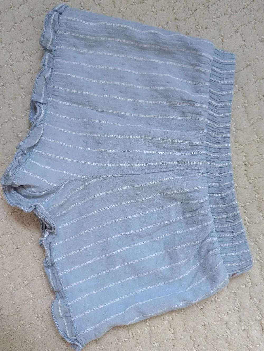 Girls Truly Me White Tank & Blue Striped Daisy Shorts Set